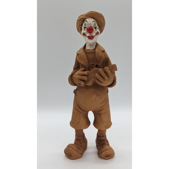 Vintage 1978 Andreoli Clown Poly-resin Figurine 10” Playing Guitar Circus Art - Picture 12 of 15